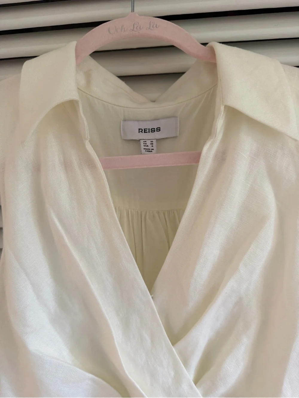 Reiss Cream Collared Sleeveless Romper